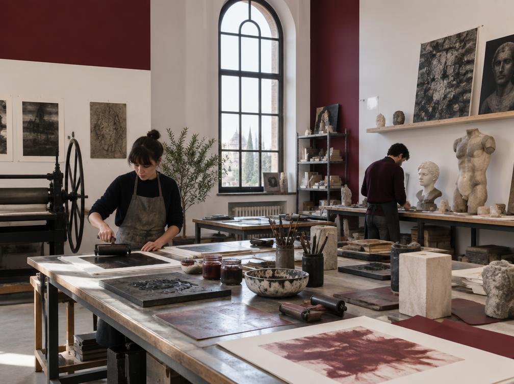 Il laboratorio con il tavolo comune